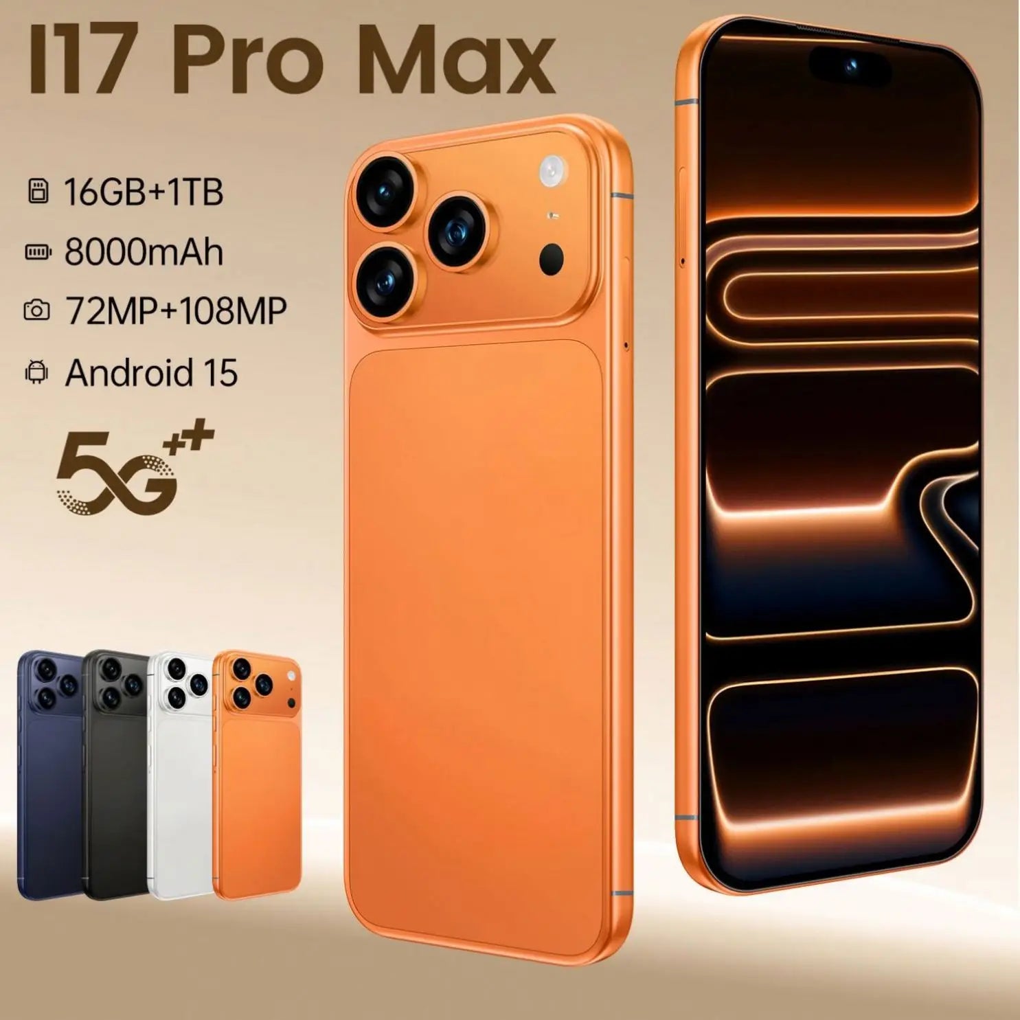 i17 Pro Max Unlocked 5G Android Smartphone