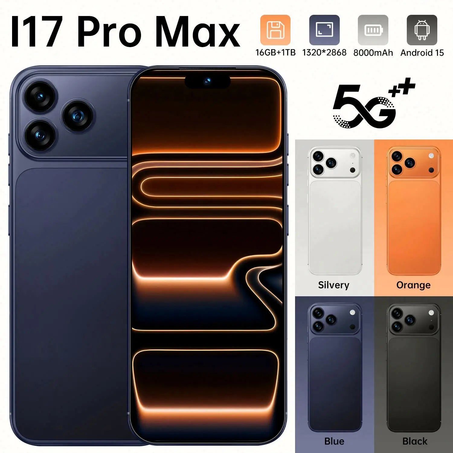 i17 Pro Max Unlocked 5G Android Smartphone