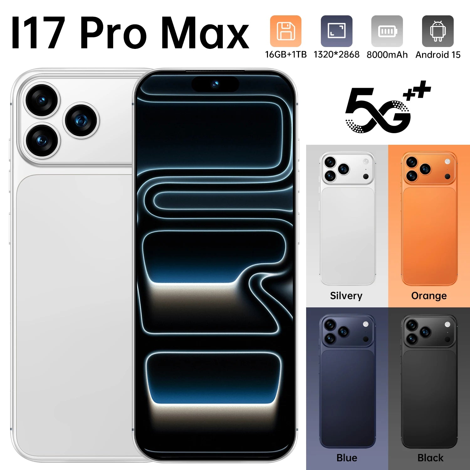 i17 Pro Max Unlocked 5G Android Smartphone