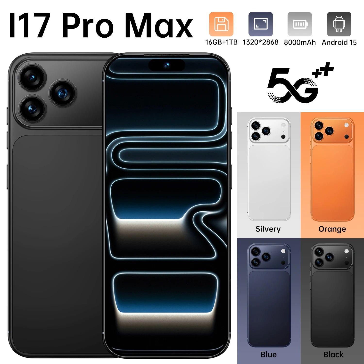 i17 Pro Max Unlocked 5G Android Smartphone